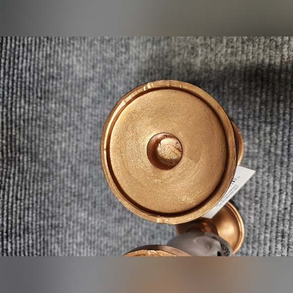 Halloween Decor Gothic Skull Bronze Gold Candlestick Holders 7.25" Tall NWT - Picture 10 of 13